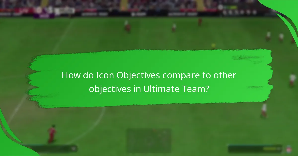 How do Icon Objectives compare to other objectives in Ultimate Team?