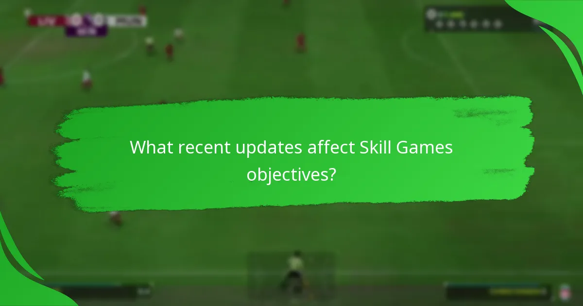 What recent updates affect Skill Games objectives?